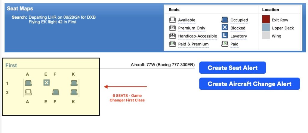 emirates game changer first class cabin