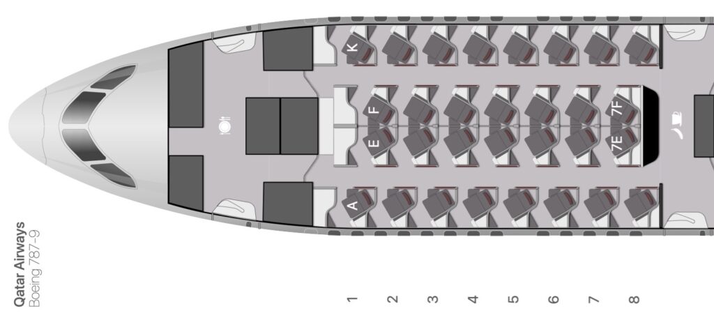 Qatar Airways Pod Suite Dreamliner 787 900 Seat Map