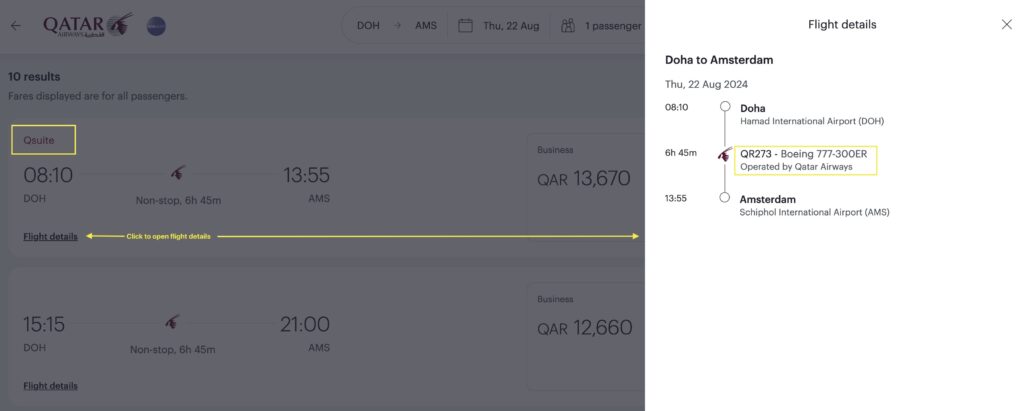 Qatar Airways Flight Checker Qsuite