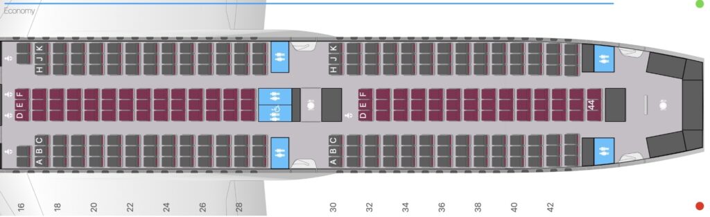 Qatar A350 900 Economy Seat Map