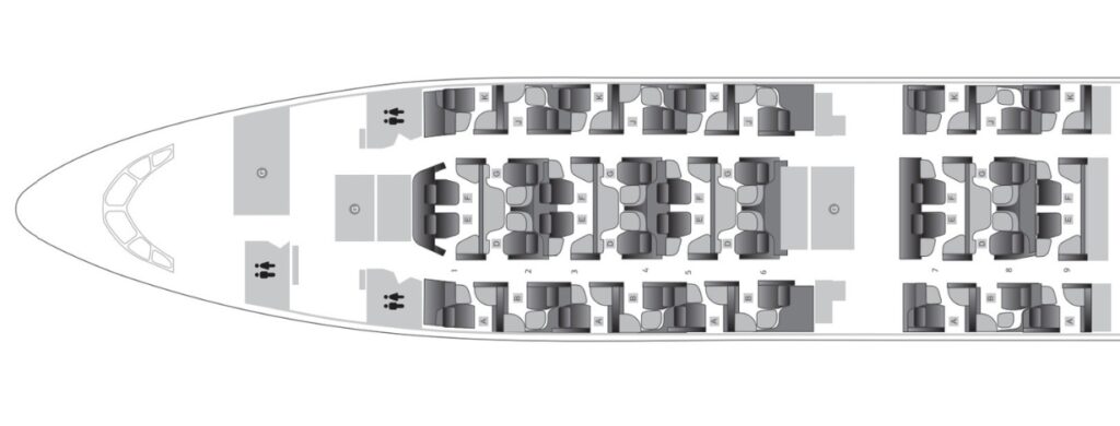 Qatar Airways A350 900 QSuite Seat Map