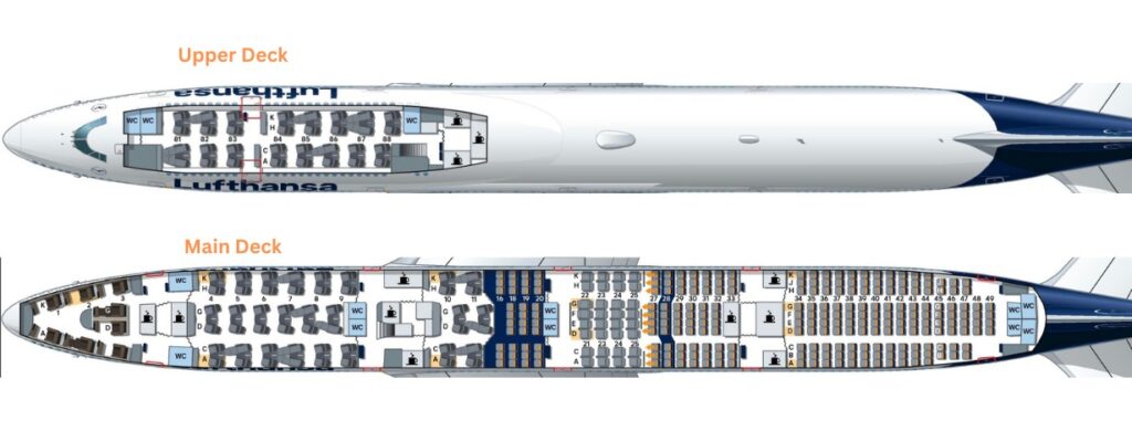 Seat Map LH455 Lufthansa aircraft type