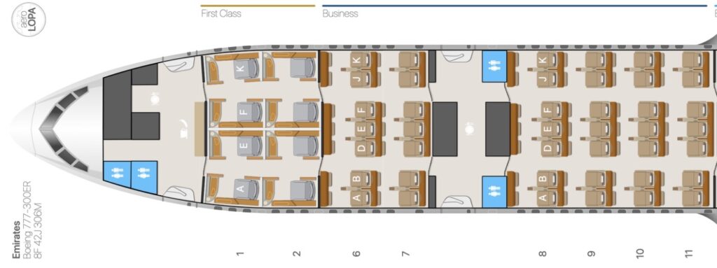 Emirates Airlines Boeing 777-300ER Seat Map