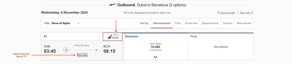 Emirates 777-300ER Seat Map