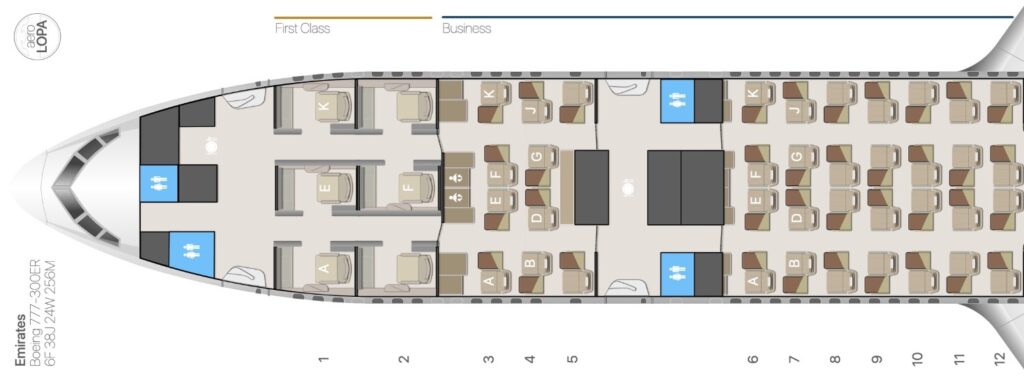 Emirates Airlines Boeing 777-300ER Seat Map