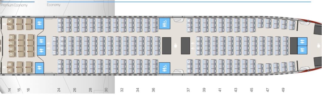 Emirates Airlines Boeing 777-300ER Seat Map