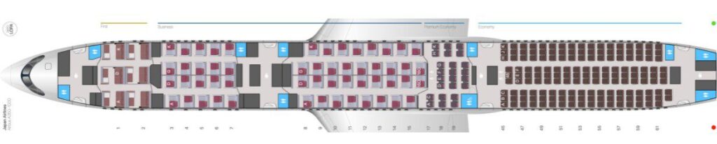 JAL A350 Seat Map Aircraft