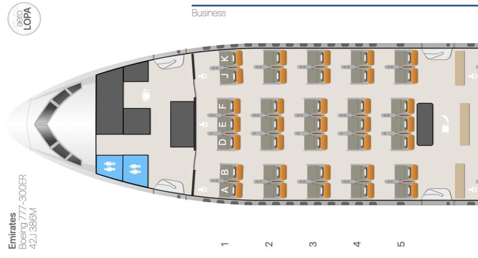 Emirates Airlines Boeing 777-300ER Seat Map